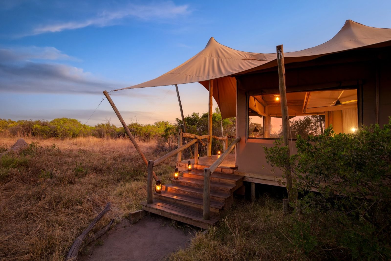 Camp Khwai — tented suite at dusk